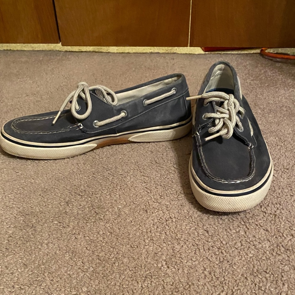 Blue boat shoes